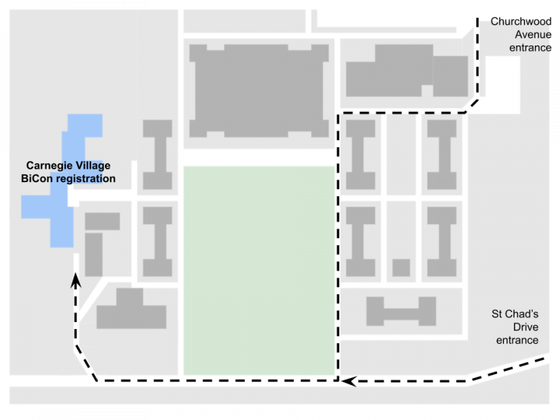 Map showing the route to the accessible parking